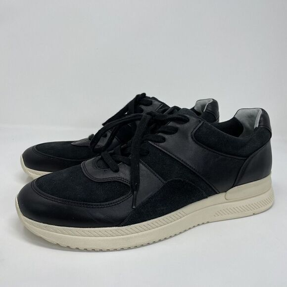 EVERLANE Mens The Trainer Lace-Up Black Leather Sneakers EUC Sz 13 - Picture 3 of 11